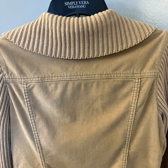 GAP Womens Corduroy Knit Full Zip Tan Jacket Size Small - Picture 12 of 13